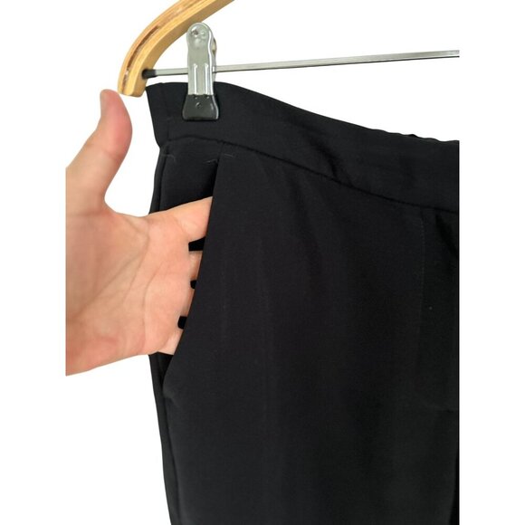 J. Crew Dress Pants Black 365 Easy Elastic Waist Matte Crepe Size 12 - Picture 9 of 12